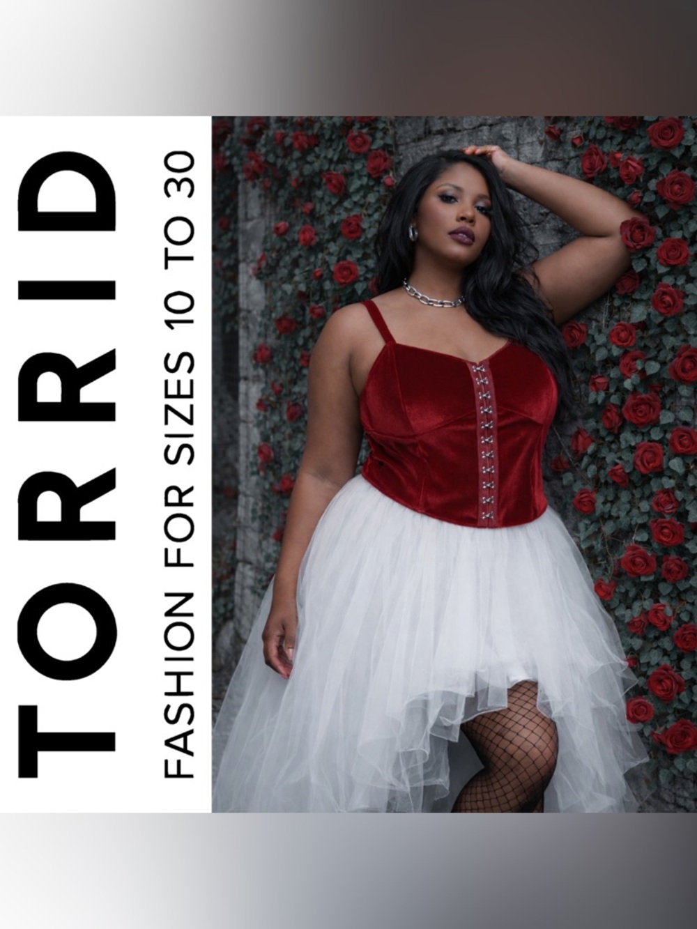 Torrid Nightfall Gothic Red Velvet Hook & Eye Cami Tanktop, Large, NWT!